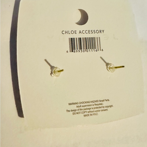 Yellow Crystal Stud Earrings - Picture 2 of 2